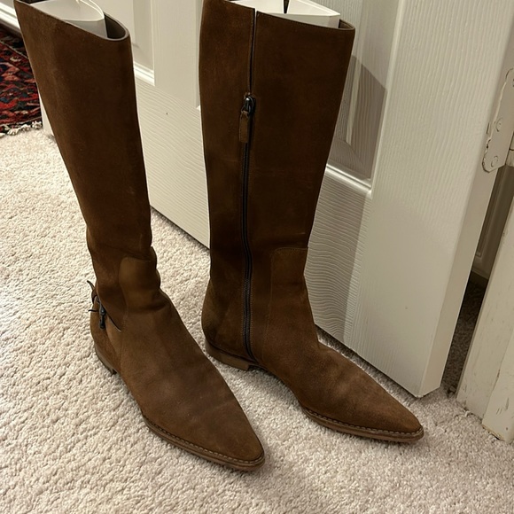 Gucci Boots Brown Suede Pointed Toe - Picture 1 of 13